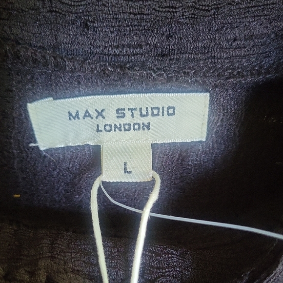 Max Studio Dark Textured Knit Top - Picture 2 of 7